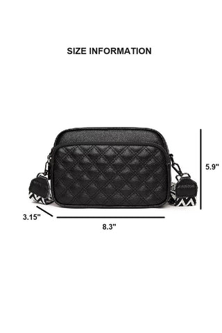 Quilted Crossbody Bag - Black