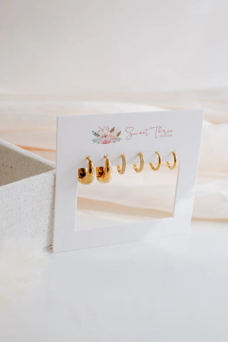 Cascade Triple Hoop Set