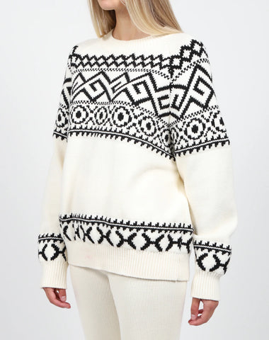 ~ Brunette ~ Fair Isle Knit Sweater - White