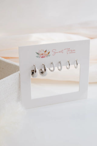 Cascade Triple Hoop Set