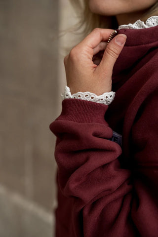 *Ampersand Ave* Comfort Zone HalfZip - Maroon Lace