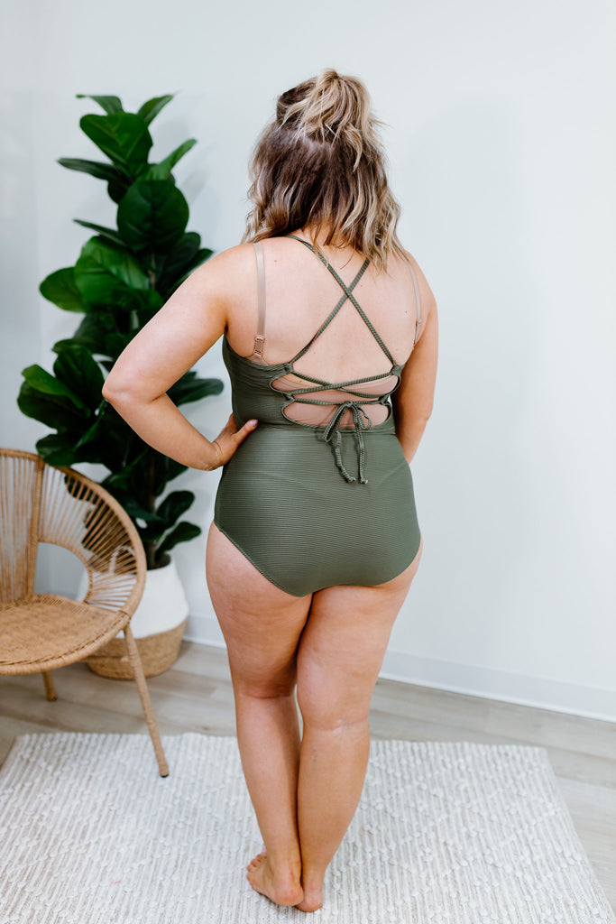 Summer at the Shore One Piece - Olive