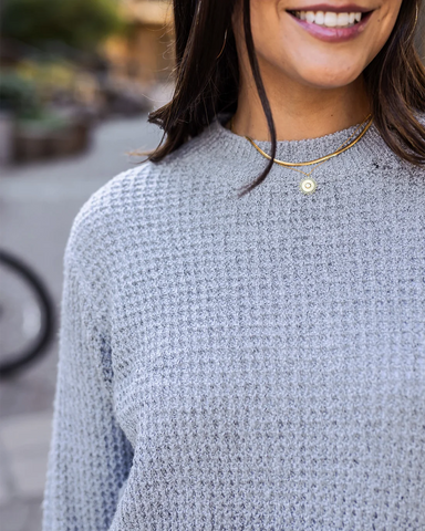 Grace & Lace | Heathered Waffle Knit Sweater