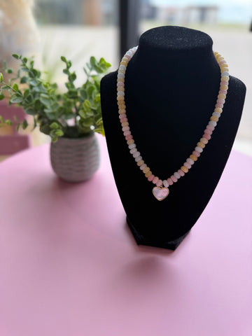 Cotton Candy - Chunky Bead+Heart Charm