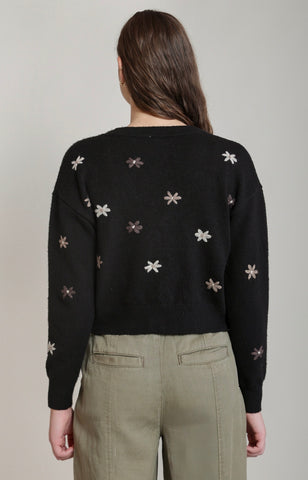 DEX Embroidered Flower Cardi