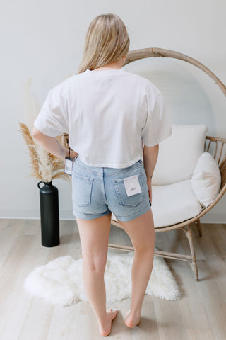 ~ Brunette ~ Super Cropped Boxy Tee