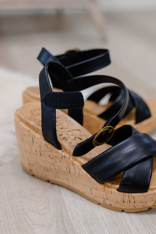 Barbados Wedge Sandal by Blowfish - Black