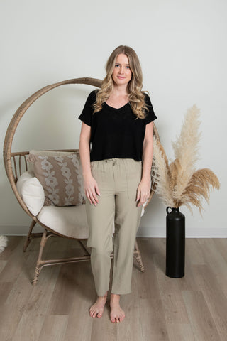 Slouchy Knit Tee - Black