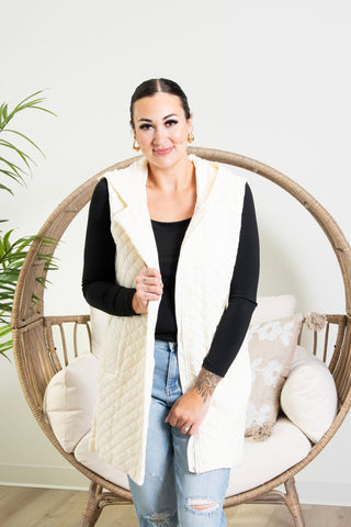 Ashlyn Quilted Vest - Cream