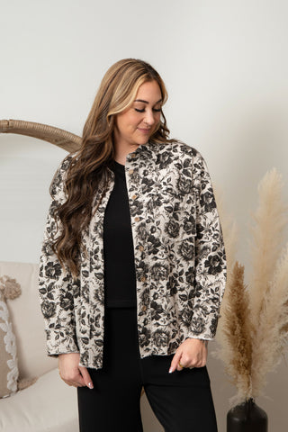 Midnight Floral Denim Jacket