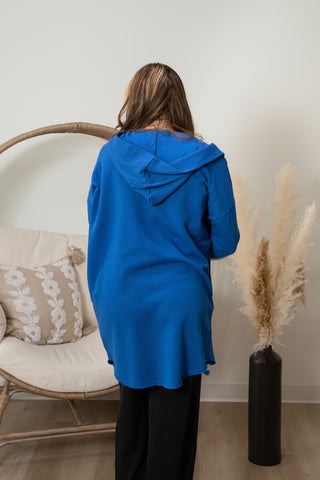 Olivia Long Line Cardigan - Royal Blue