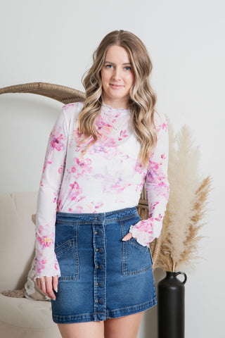 Pretty Petals Mesh Top