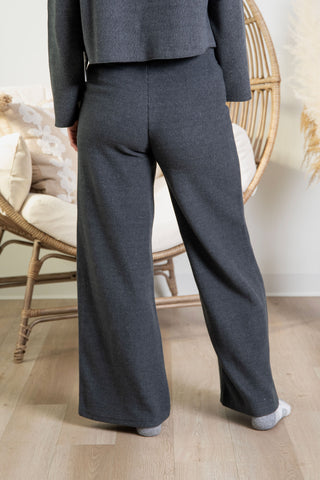 { Room 34 } Ribbed Lounge Pants - Charcoal