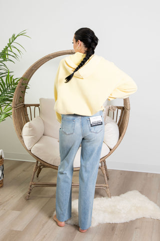 Daphne HalfZip Sweater - Lemon