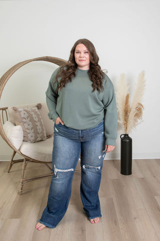 Butter Luxe Crewneck - Sage