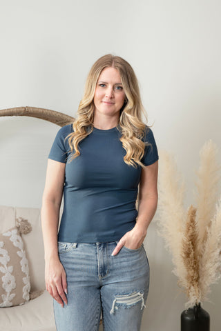 Signature Fitted Tee - Navy