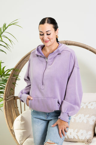 Daphne HalfZip Sweater - Lavender