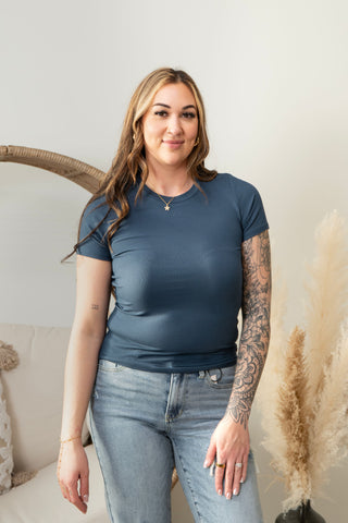 Signature Fitted Tee - Navy