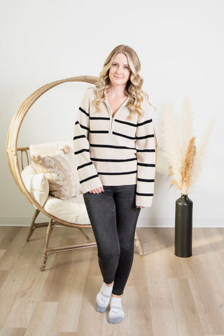 { Room 34 } Half Zip Longline Sweater