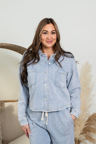 { DEX }  Denim Lounge Sweater