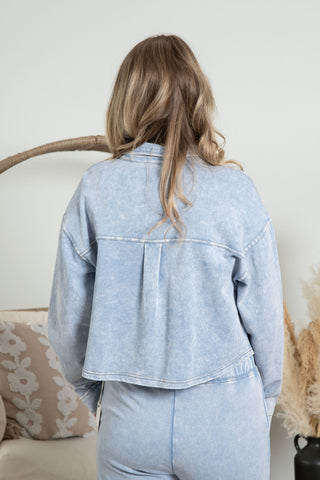 { DEX }  Denim Lounge Sweater