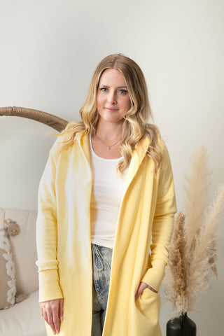 Olivia Long Line Cardigan - Sunshine