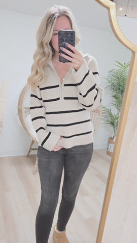 { Room 34 } Half Zip Longline Sweater