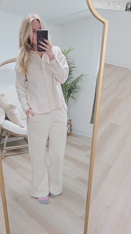 { Room 34 } Waffle Knit Pants - Cream