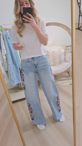 Evie Floral Embroidered Jeans