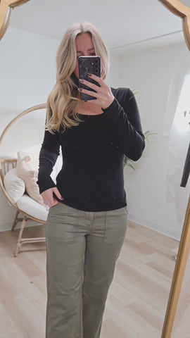 Basic Ribbed Long Sleeve - Black