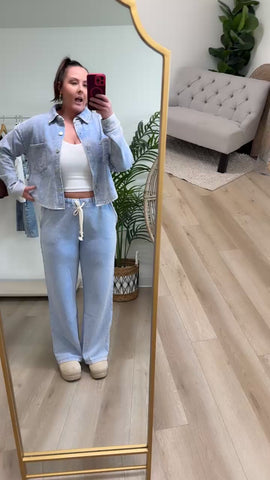 { DEX }  Denim Lounge Sweater